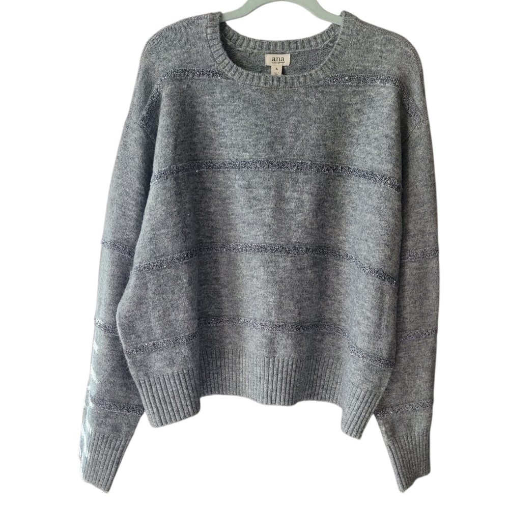 a.n.a. Heather Gray Crew Neck Sweater Suze XL